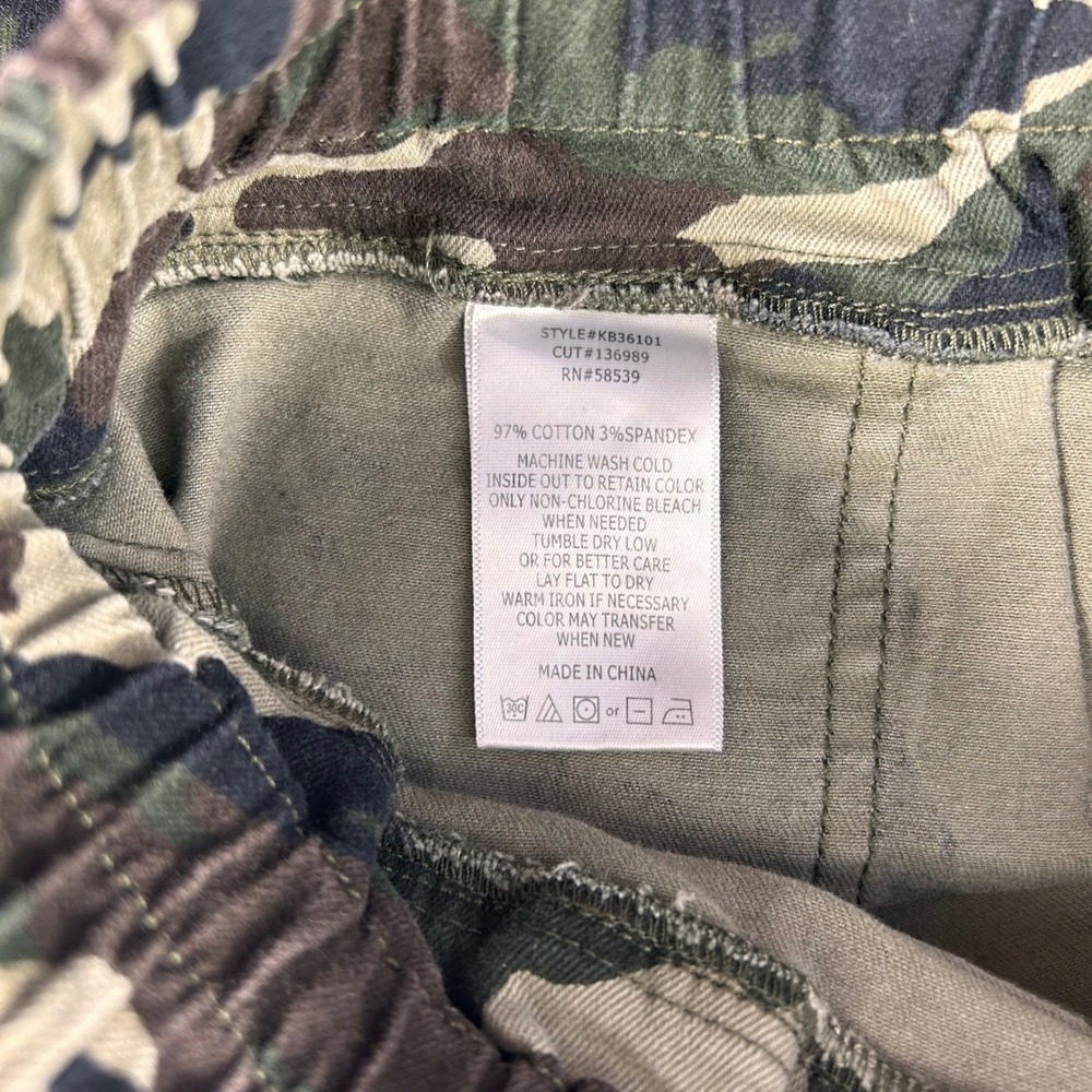 KUT from the Kloth Camo Utility Jogger Pants Womens L Green Woodland Drawstring - Picture 12 of 16